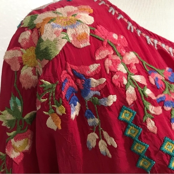 Johnny Was Vanessa Georgette Embroidered Tunic Size Medium - Picture 12 of 16